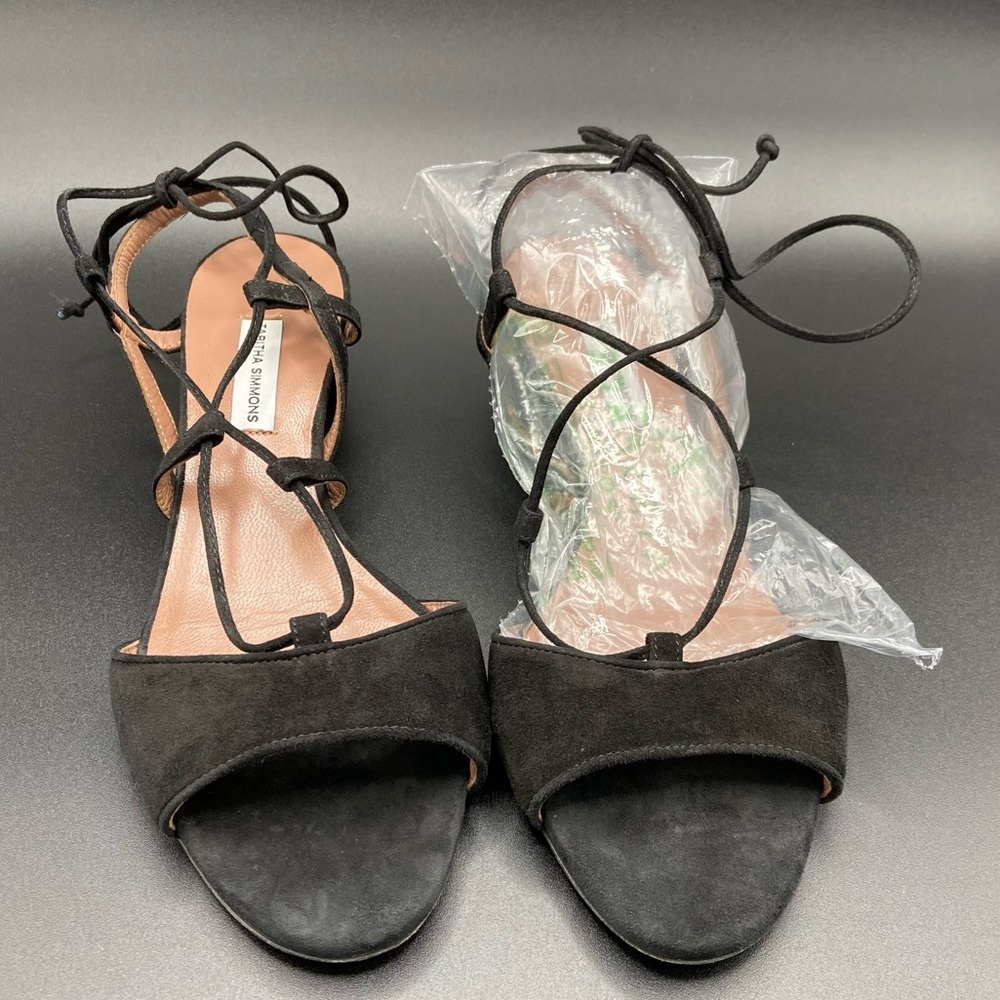 Tabitha Simmons Suede Strappy Chunky Heel Sandals